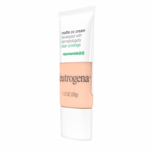 Neutrogena Clear Coverage Flawless Matte CC Cream with Niacinamide, Oil Free & Fragrance Free, Shell Perspective: top