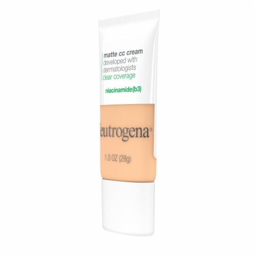 Neutrogena Clear Coverage Flawless Matte CC Cream, Full-Coverage Color Correcting Porcelain Perspective: top