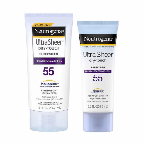Neutrogena Ultra Sheer Dry-Touch Sunscreen Broad Spectrum SPF 55, 5 oz + 3 oz Perspective: top
