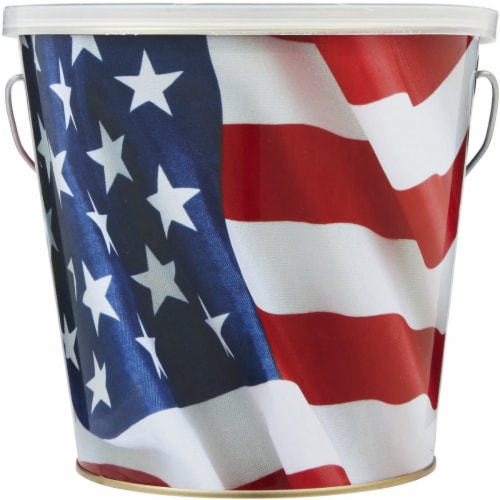 Tiki American Flag Citronella Candle Bucket Perspective: top