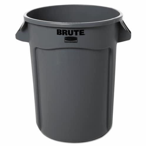 Rubbermaid Plastic Round Brute Container - Gray Perspective: top