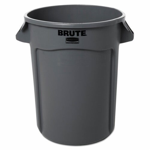 Rubbermaid Plastic Round Brute Container - Gray Perspective: top