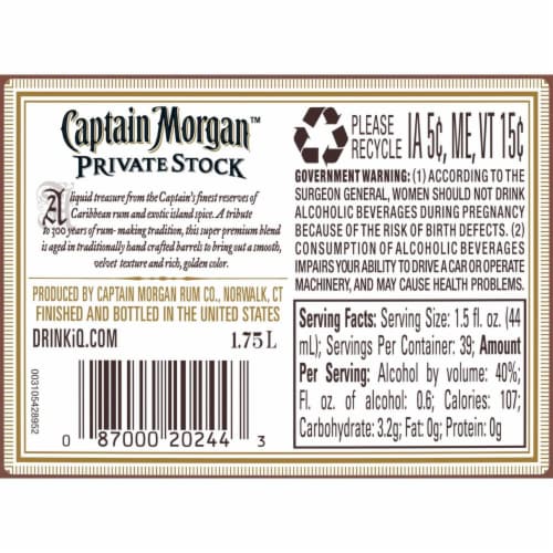 Captain Morgan Private Stock Rum Perspective: top