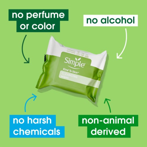 Simple Kind to Skin Cleansing Facial Wipes Perspective: top