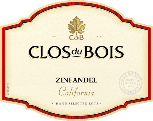 Clos du Bois Zinfandel Red Wine Perspective: top