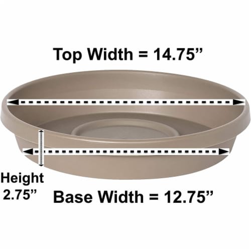 Bloem STT1683 11-16 in. Terra Plant Saucer Tray for Planters, Pebble Stone Perspective: top