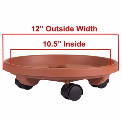 Bloem CAD1200 12 in. Caddy Round Plant Stand Caddy with Wheels Saucer Tray, Black Perspective: top