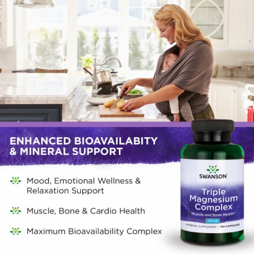 Swanson Triple Magnesium Complex 400 mg 100 Capsules, 100 Count Kroger
