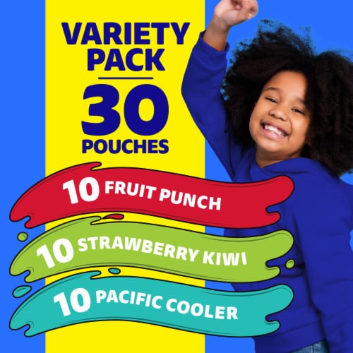 Capri Sun Variety Pack with Fruit Punch Strawberry Kiwi & Pacific Cooler Juice Box Pouches Perspective: top