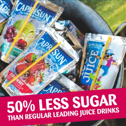 Capri Sun Reduced Sugar Strawberry Watermelon Juice Box Pouches Perspective: top