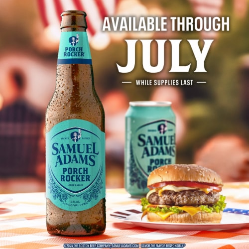 Samuel Adams Porch Rocker Lemon Radler Seasonal Beer Perspective: top