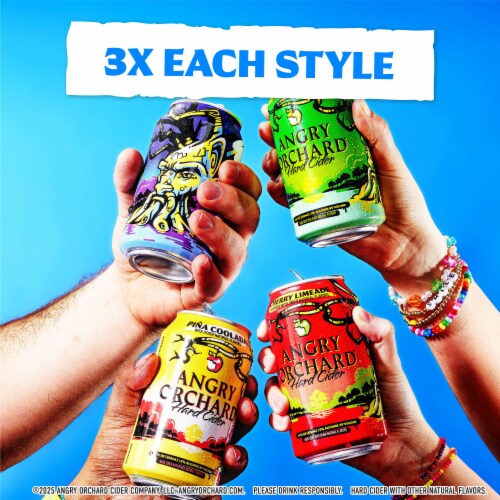 Angry Orchard Hard Cider Summer Party Pack Variety Beer Perspective: top