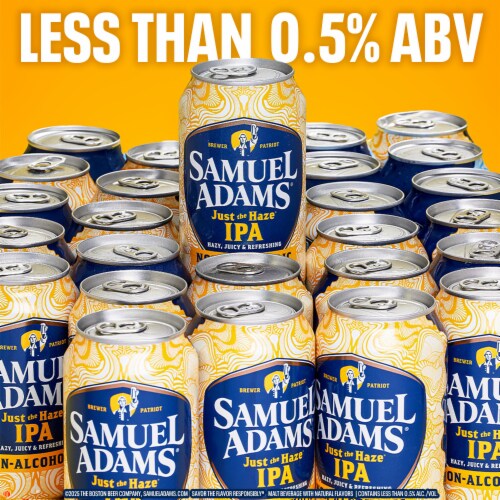 Samuel Adams Just the Haze Non-Alcoholic IPA Beer Perspective: top