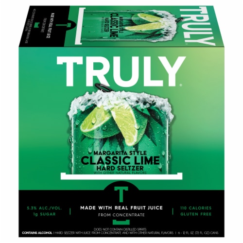 TRULY Classic Lime Margarita Style Hard Seltzer Perspective: top