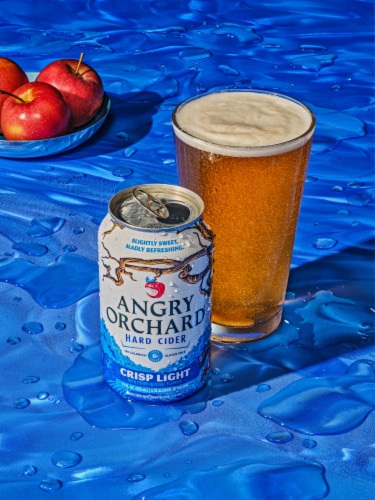 Angry Orchard Crisp Light Apple Hard Cider Beer Perspective: top