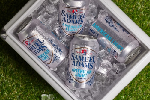 Samuel Adams American Light Lager Beer Perspective: top
