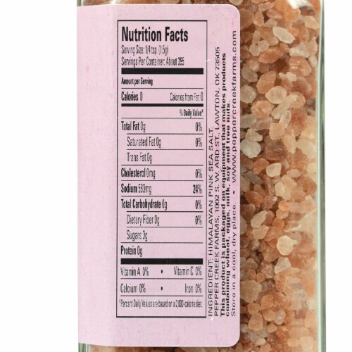 Pepper Creek Farms Himalayan Pink Sea Salt Stout Kosher Certified 20 oz Jar Perspective: top