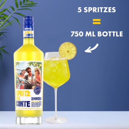 Spritz Del Conte Lemoncello Italian Aperitif-Style Spritz Cocktail Perspective: top