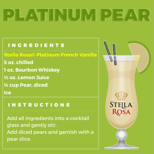 Stella Rosa Platinum French Vanilla Semi-Sweet Moscato Italian White Wine Perspective: top