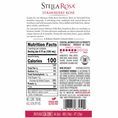 Stella Rosa Rosé Semi-Sweet Rosé Wine Perspective: top