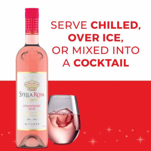 Stella Rosa Strawberry Rose Semi-Sweet Italian Rose Wine Perspective: top