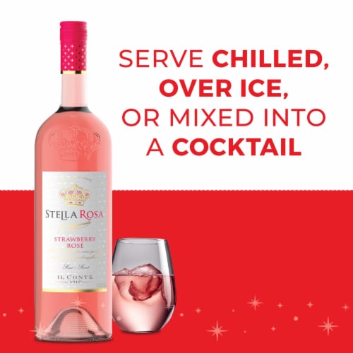 Stella Rosa Strawberry Rose Semi-Sweet Italian Rose Wine Perspective: top