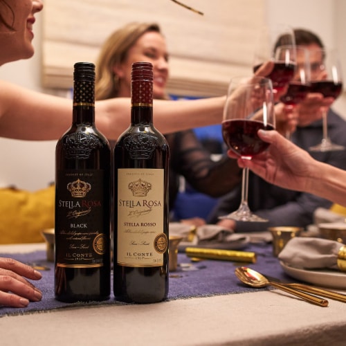 Stella Rosa Rosso and Black Semi-Sweet Red Blend Italian Wine Box Perspective: top