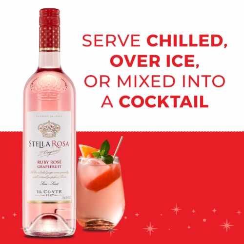 Stella Rosa Ruby Rose Grapefruit Semi-Sweet Italian Rose Wine Perspective: top