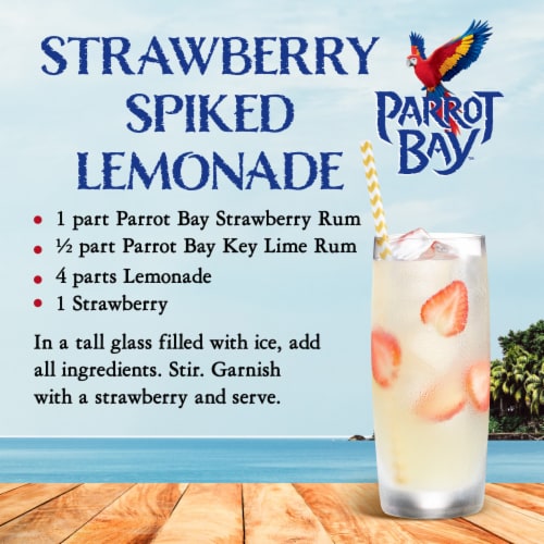 Parrot Bay Strawberry Rum - 42 Proof Perspective: top