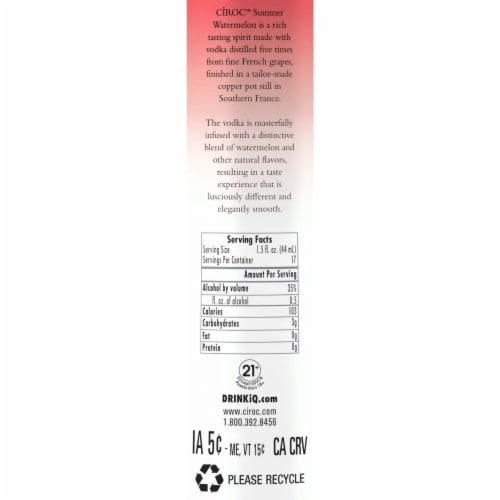 Ciroc Vodka Summer Watermelon Perspective: top