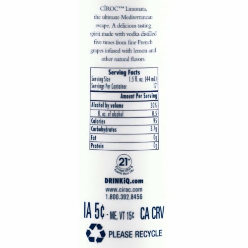 Ciroc Vodka Limonata Perspective: top