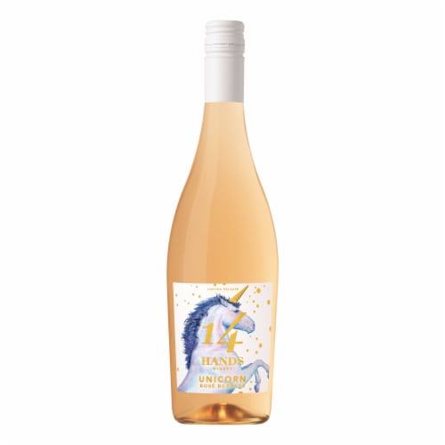 14 Hands Unicorn Rosé Bubbles Washington Sparkling Rosé Wine Perspective: top