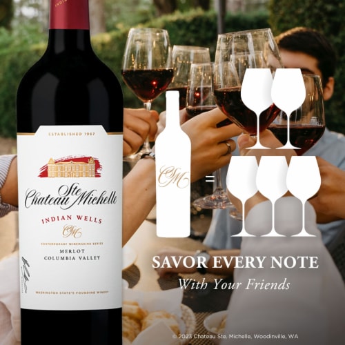 Chateau Ste Michelle Indian Wells Merlot Washington Red Wine Perspective: top
