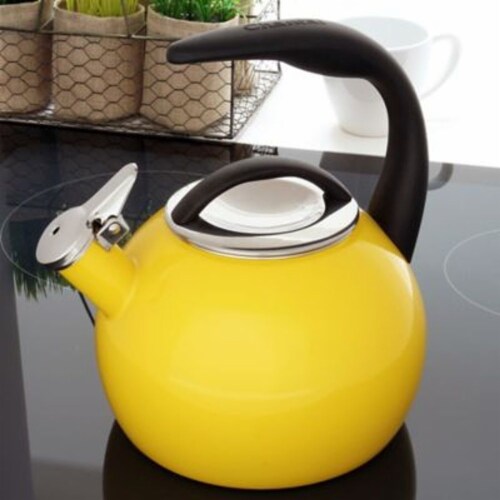 Chantal Canary Yellow Enamel-on-Steel Anniversary Tea Kettle Perspective: top