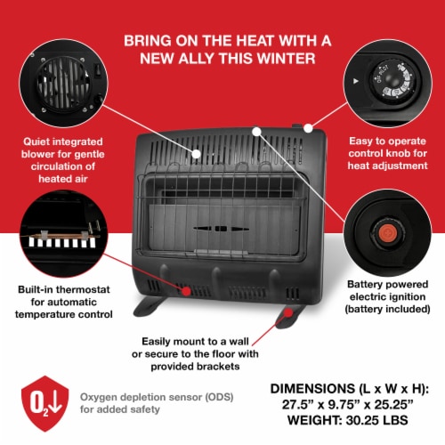 Mr Heater 30000 BTU Vent Free Blue Flame Natural Gas Indoor Outdoor Space Heater Perspective: top