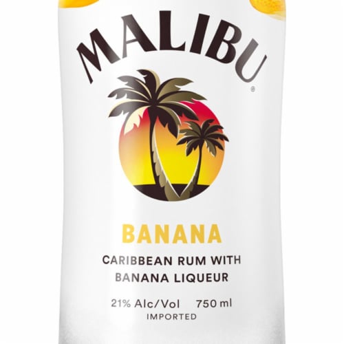 Malibu® Caribbean Rum with Tropical Banana Liqueur Perspective: top