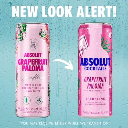 Absolut Grapefruit Paloma Ready To Drink Sparkling Cocktail Can Perspective: top
