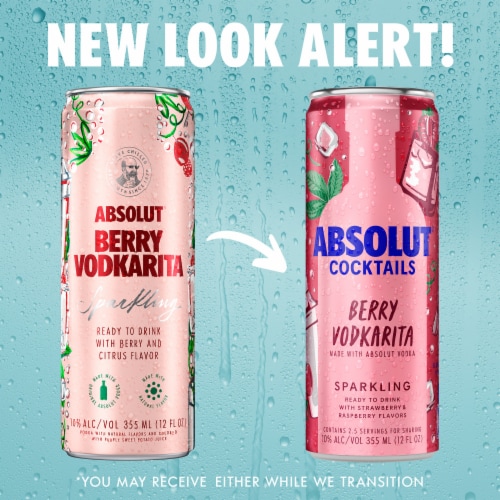 Absolut Vodka Berry Vodkarita Ready to Drink Cocktail Perspective: top