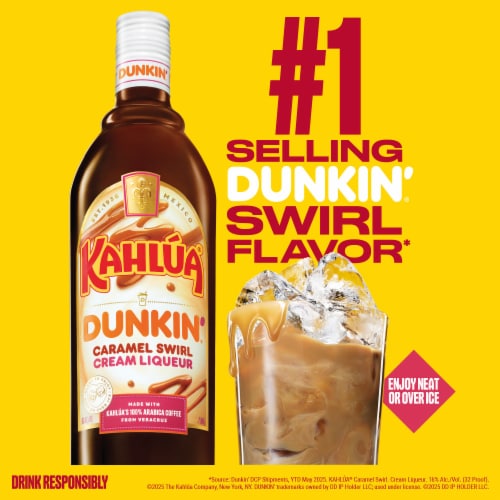 Kahlua Dunkin Caramel Swirl Coffee Liqueur Perspective: top