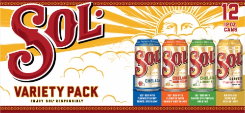 Sol Imported Mexican Beer Cans Variety Pack Perspective: top
