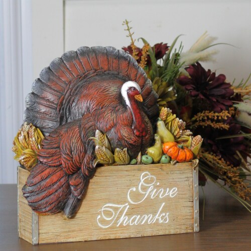 Roman 10.5 Joseph Studio s Thanksgiving Turkey in a Crate Tabletop Decoration Perspective: top