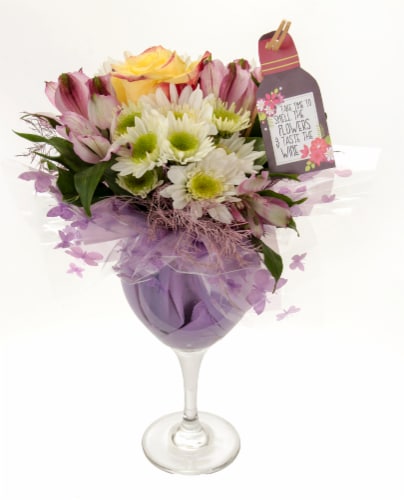 World Class Cheers to Mom Floral Vase Arrangement Perspective: top