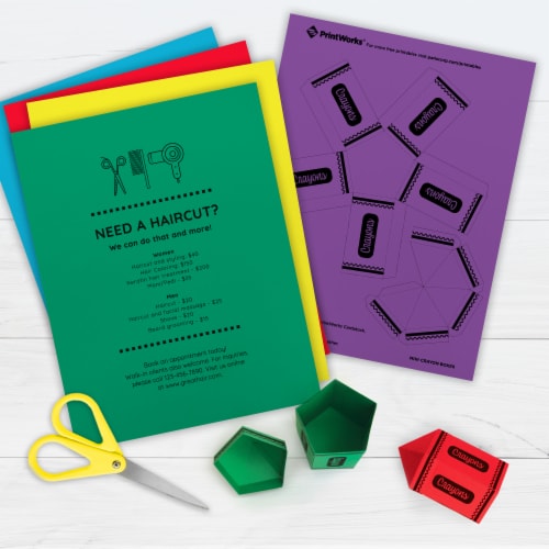 PrintWorks® Bright Cardstock for School & Craft Projects – 50 Sheets Perspective: top