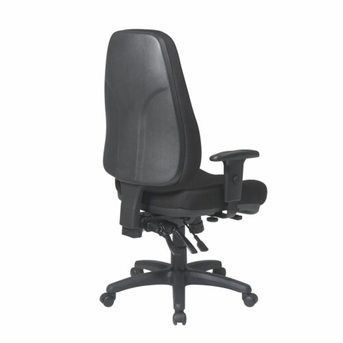 High Back Multi Function Ergonomic Chair in Black Fabric Perspective: top