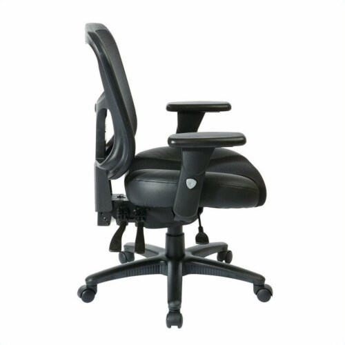 ProGrid High Back Manager Office Chair with Black Leather and Mesh
