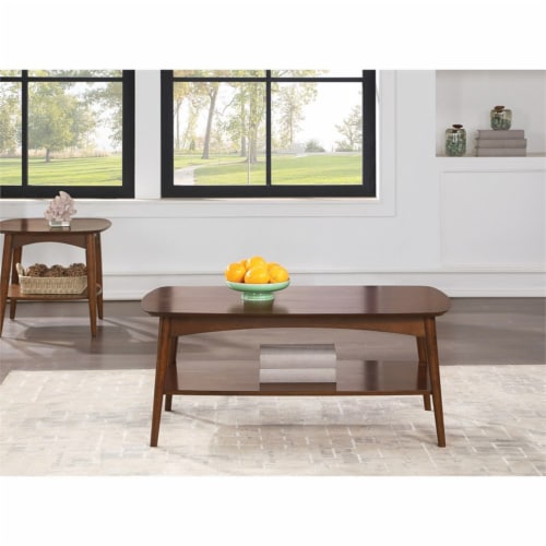 Copenhagen Engineered Wood Coffee Table in Walnut Finish Perspective: top