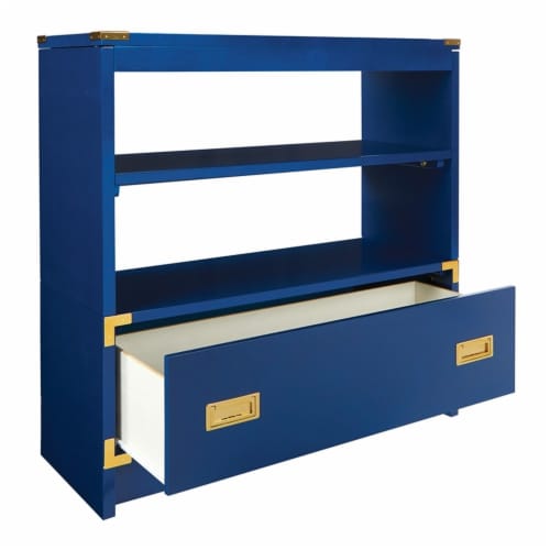 Wellington 36  Bookcase in Lapis Blue Engineered Wood Perspective: top