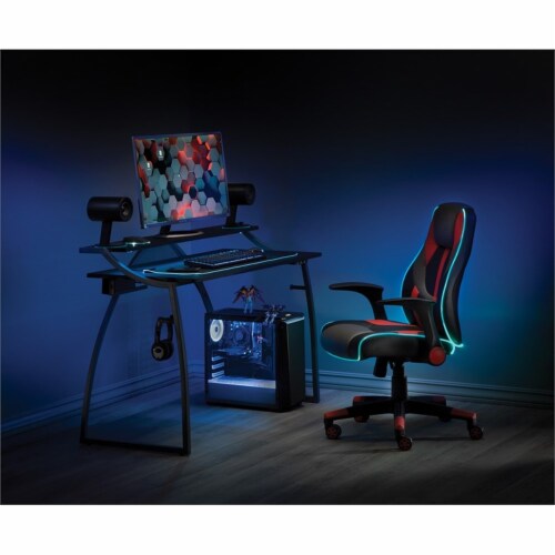 Alpha Battlestation Gaming Engineered Wood Desk in Black 1 Fred
