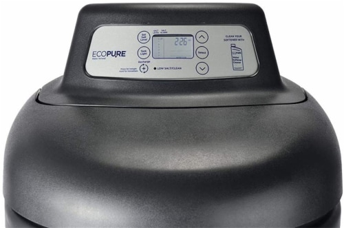 EcoPure 31,000 Grain Softener Salt & Water Saving Autosense Technology, Dark Gray Perspective: top
