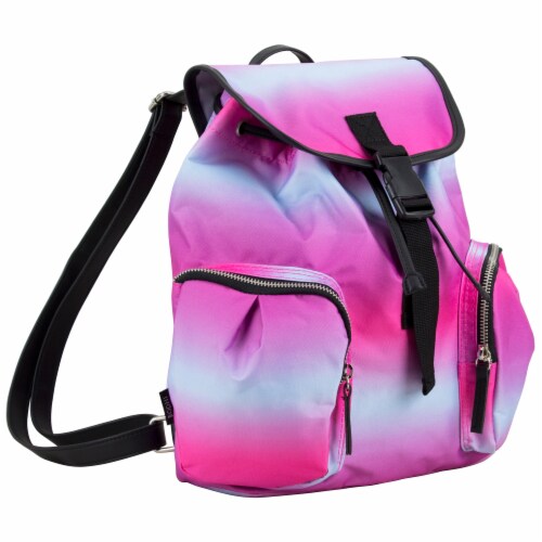 Bodhi Nylon Fashion Ombre Drawstring Flap Backpack Perspective: top